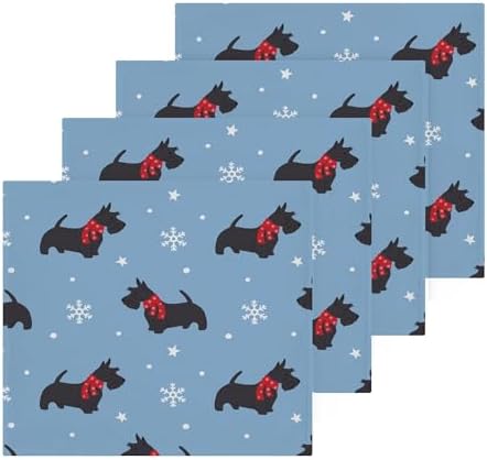 Xigua Christmas Scottish Terrier Washcloth Set for Pets Humans