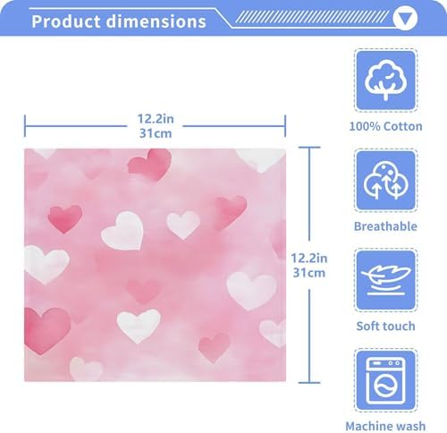Xigua White Heart Washcloth Set