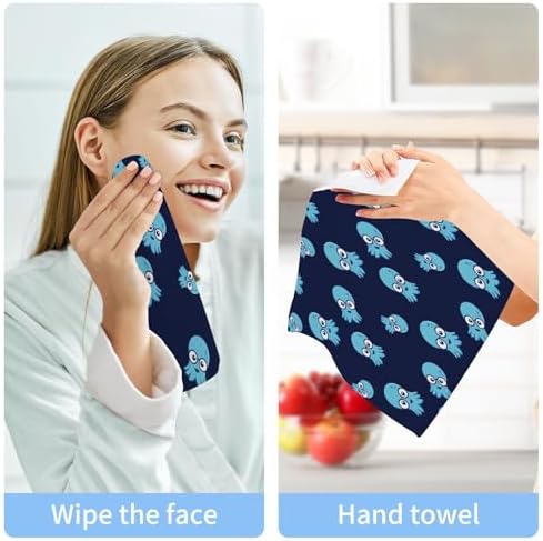 Funny Octopus Washcloths 2 Pack Soft Absorbent Baby Face Towels