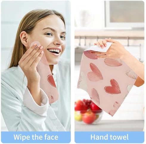 Xigua Red Hearts Washcloth Set