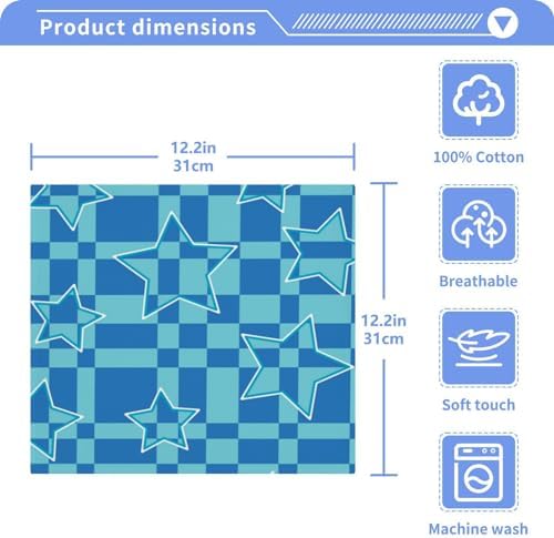 Stars Washcloths 2 Pack Soft Absorbent Cotton Towels