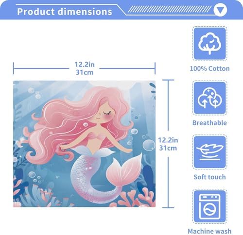 Charming Mermaid Washcloth Set for Bath or Toilet