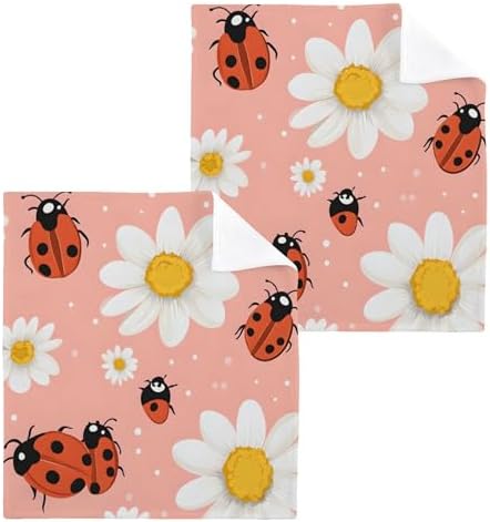 Cute Ladybugs Washcloth Set - 2-12 12x12