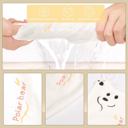 3-Pack Polar Bear Hand Towels for Kids