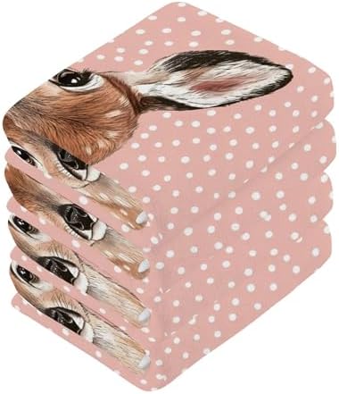 Xigua Cute Deer Washcloths Set of 2 - 12x12 Inch