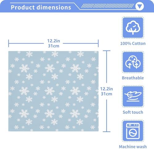 Xigua Christmas Snowflake Washcloth Set