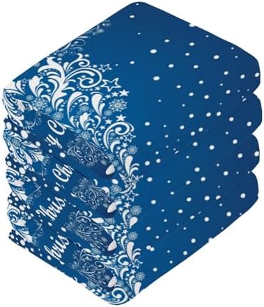 Merry Christmas Blue Washcloth Set 2-Pack for Babies