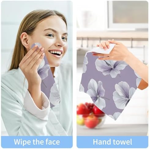 Xigua GrayGeranium Flower Washcloth Set
