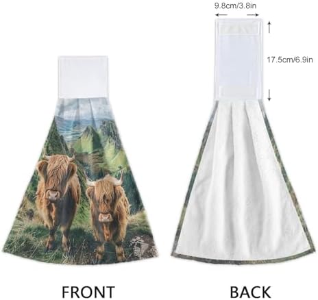 Highland Cows Kitchen Towel Hanging Loop