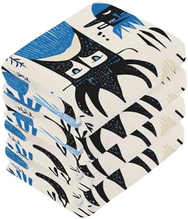 Xigua Scandinavian Viking Washcloths Set of 2 12x12 Inch