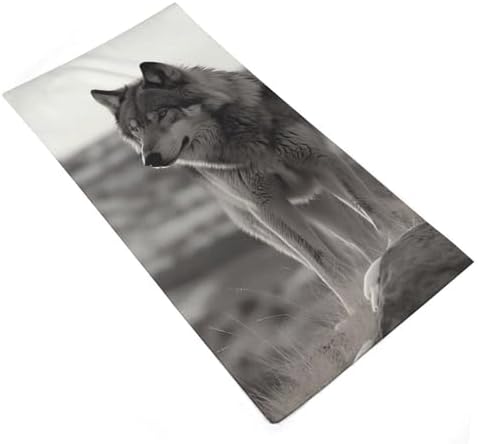 Wolf On The Grass Soft Thick Beach Towel Portable