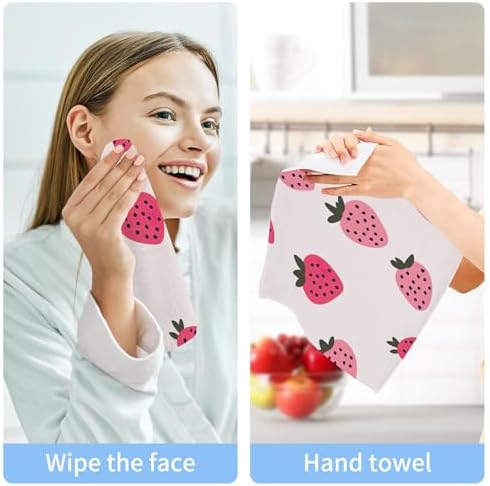 Cute Strawberry Washcloth Set for Fast-Drying Multi-Purpose Towels