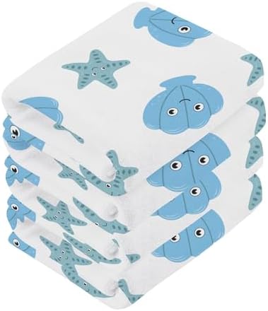 Sturdy Cartoon Seashell Washcloth Set for Bathroom and More