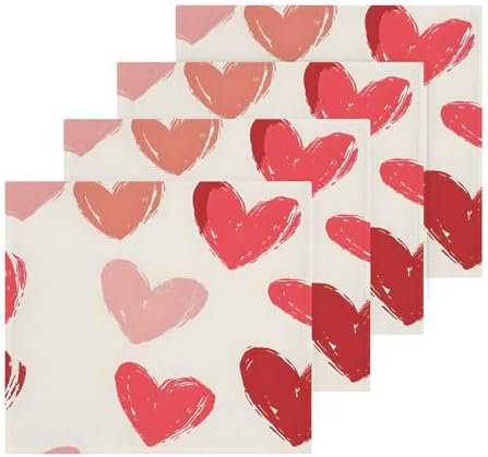 Xigua Red Hearts Multi-Purpose Washcloth Set