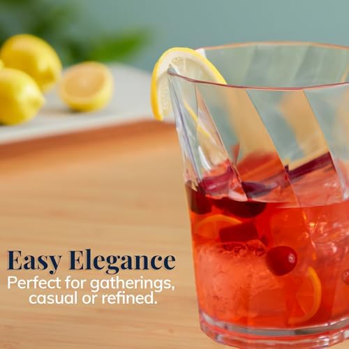 8-Piece Acrylic Optix Plastic Reusable Drinking Glasses