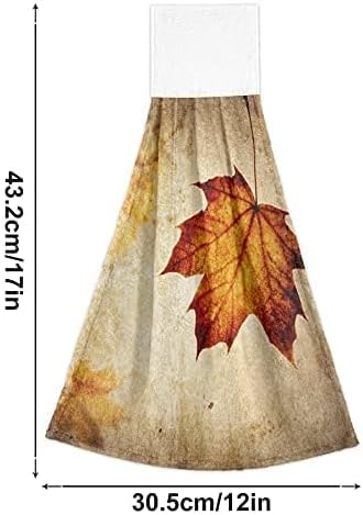 Autumn Leaf Hanging Kitchen Towel with Loop 2 Pack