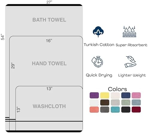 Hawmam Linen 6-Piece Grey Bath Towels
