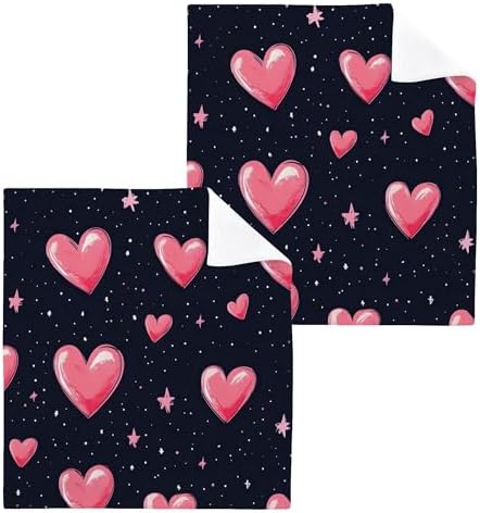Xigua Hearts and Stars Washcloth Set
