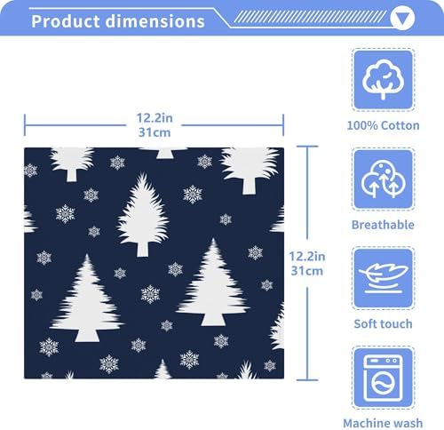 Xigua Christmas Trees Washcloths Set of 2 12x12 Inch 1