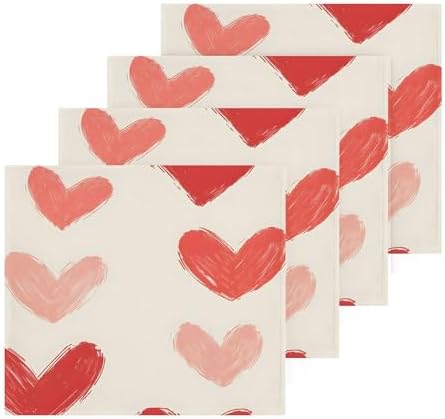 Xigua Red Hearts Fast-Drying Washcloth Set