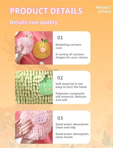 Fruit Animal Hand Towels 6-Piece Set