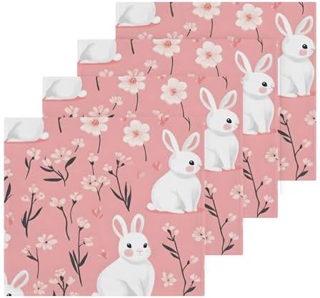 XiguaWhite Rabbit Washcloth Set
