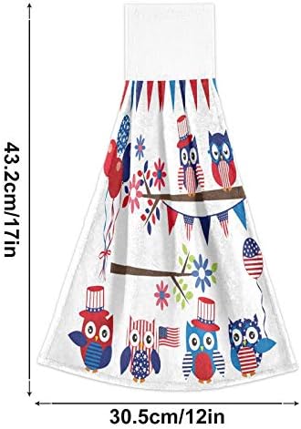 Stylish 4th of July Owl Kitchen Towels