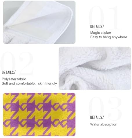 SyXIOP Houndstooth Pattern Bath Towels Set of 2 with Hook Loop