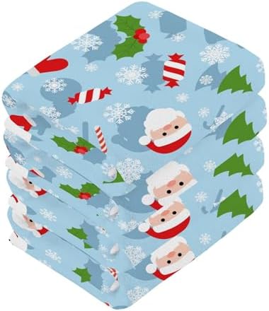 Stylish Christmas Santa Washcloth Set - Eco-Friendly Fast Dry Multi-Purpose Towels