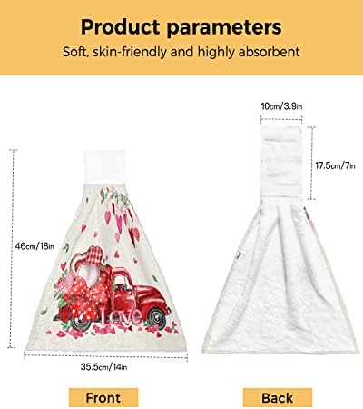 Valentines Day Heart Plaid Hand Tie Towels Set