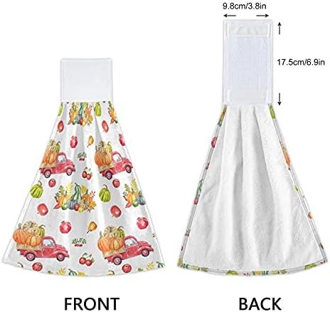 Fall Harvest Red Truck Hand Towels Set of 2