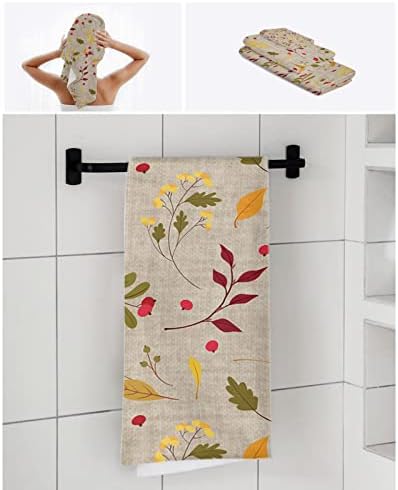 3-Piece Autumn Leaves and Berry Bath Towels Set
