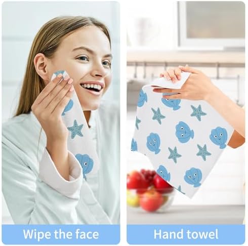 Sturdy Cartoon Seashell Washcloth Set for Bathroom and More