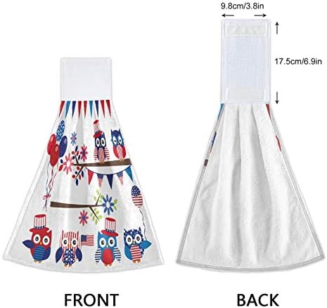 Stylish 4th of July Owl Kitchen Towels