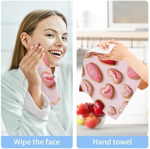 Sweet Valentines Day Cookies Washcloth Set