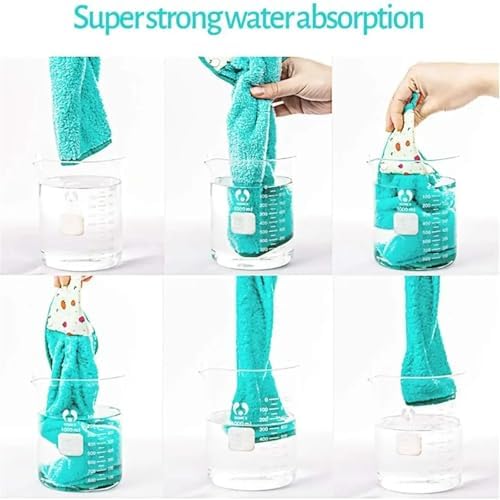 Quick Dry Microfiber Hand Towels with Hanging Loop 3 Pack