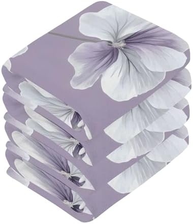 Xigua GrayGeranium Flower Washcloth Set