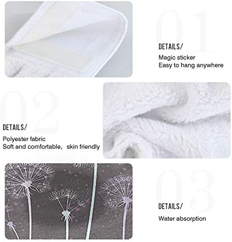 Kcldeci Hanging Kitchen Hand Towels - Dandelion Design 2 Pieces