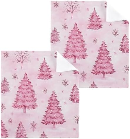 Xigua Christmas Washcloth Set - 12x12 Absorbent Towels for Home Kitchen Use