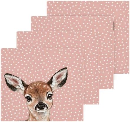 Xigua Cute Deer Washcloths Set of 2 - 12x12 Inch