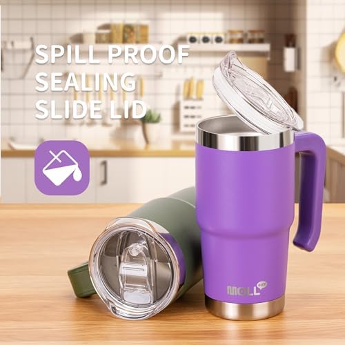 Mollcity Kids Travel Tumbler with Handle Stainless Steel Leak-Proof BPA-Free