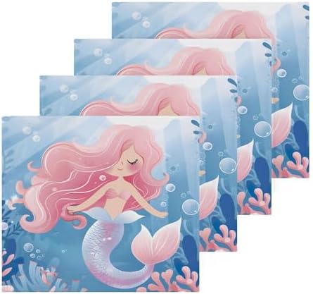 Charming Mermaid Washcloth Set for Bath or Toilet