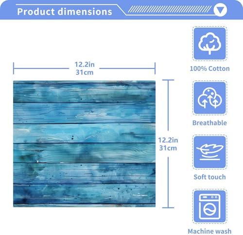 Wooden Texture Washcloths 2 Pack - Soft Absorbent Cotton Face Towels