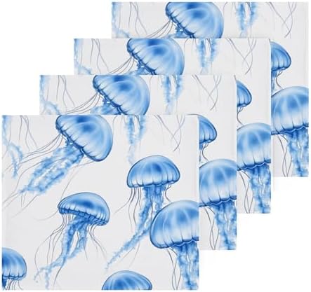 Xigua Watercolor Blue Jellyfish Washcloth Set