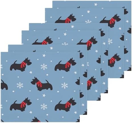 Xigua Christmas Scottish Terrier Washcloth Set for Pets Humans