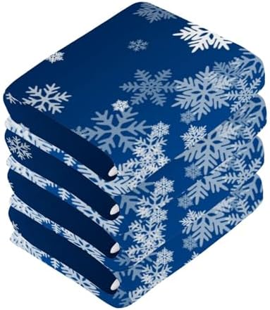 Blue Christmas Snowflake Washcloths 2-Pack