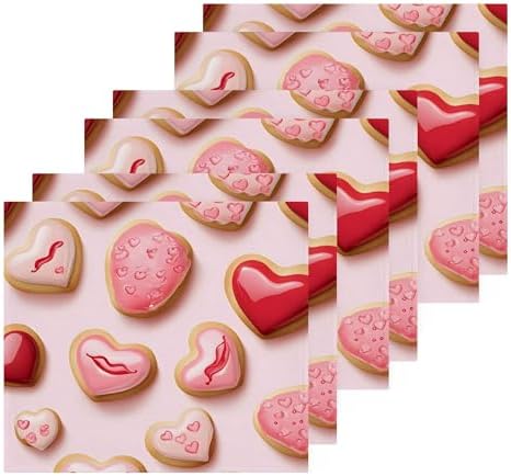 Sweet Valentines Day Cookies Washcloth Set
