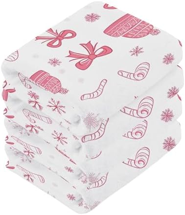 Xigua Christmas Bows Washcloths 12x12 Inch Set of 2