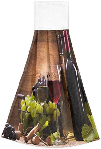 Durable Wooden Grape Towels Retro Kitchen Decor Engagement Set