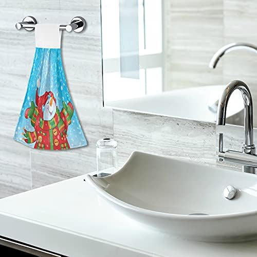 Winter Snowman Snowfall Hand Towels 2 PCS